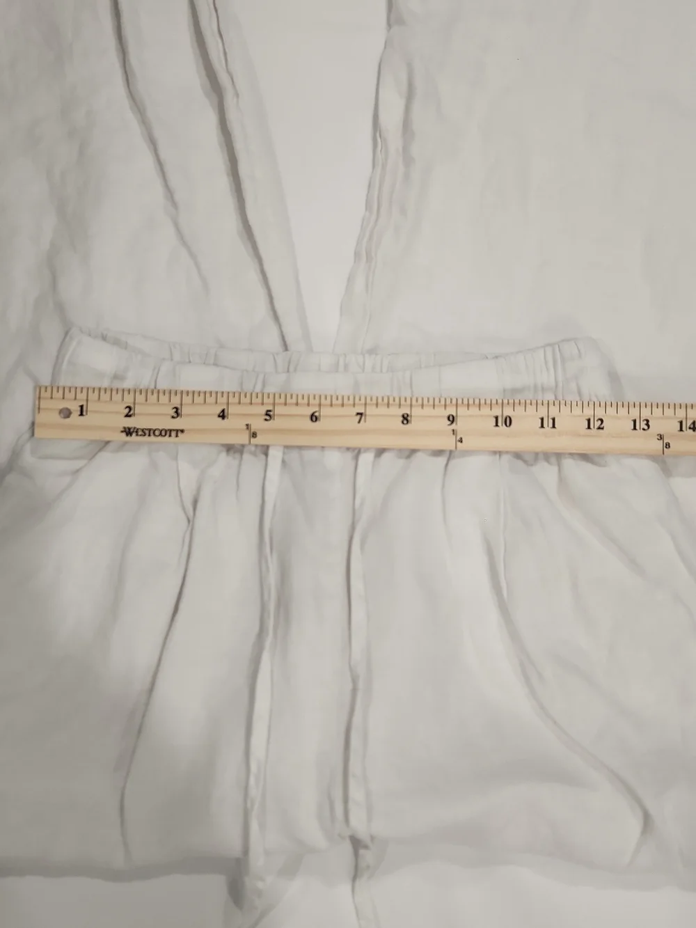 Zara White 100% Linen Wide Leg Pants Womens XS Drawstring Beach Summer Trousers